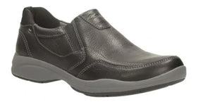Clarks Wavekorey Mens Leather Dress Shoes - Black (G Width Slip On Formal Shoes)