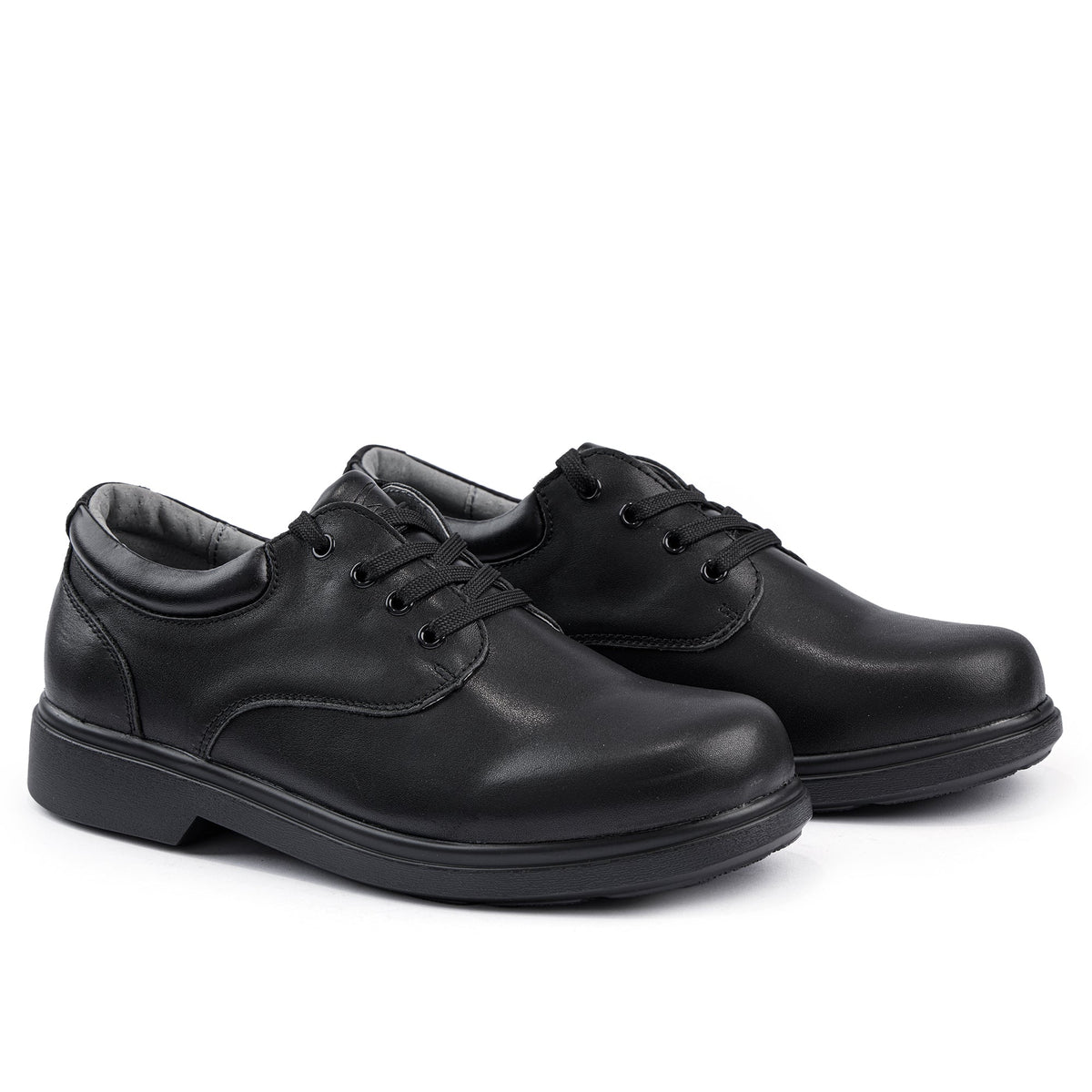 Sfida Class Junior Kids Leather Lace Up School Shoes - Black (Boys/Girls)