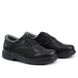 Sfida Class Junior Kids Leather Lace Up School Shoes - Black (Boys/Girls)