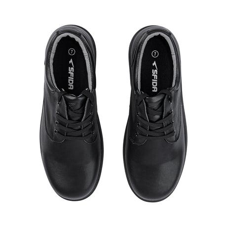 Sfida Class Junior Kids Leather Lace Up School Shoes - Black (Boys/Girls)
