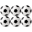 6x Classic Training Football/Soccer Ball Bulk Pack - Plain Black/White (Size 5)