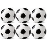 6x Classic Training Football/Soccer Ball Bulk Pack - Plain Black/White (Size 5)