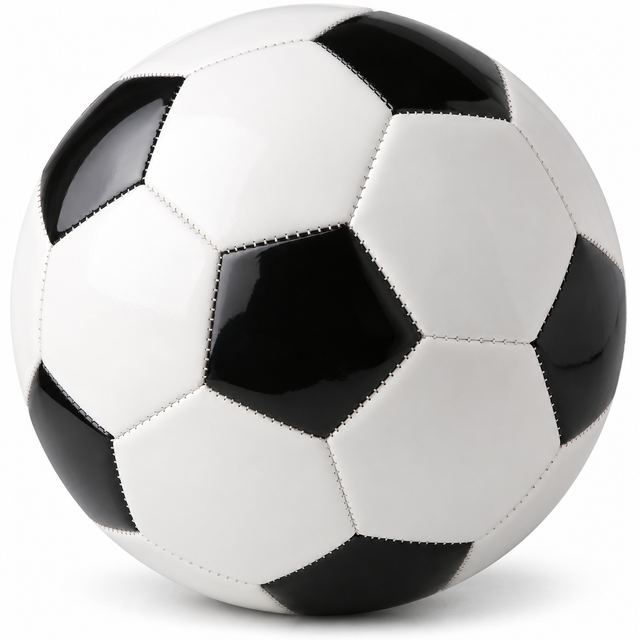 Classic Training Football/Soccer Ball - Black/White (Size 5)