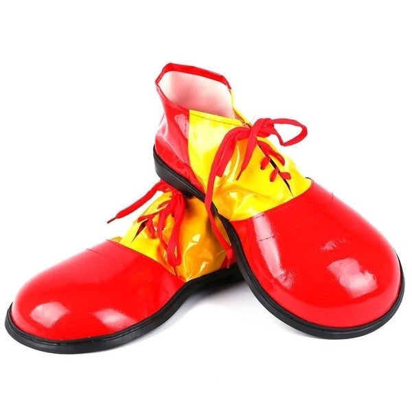 CLOWN SHOES Costume Fancy Dress Adult Circus Party Halloween Accessory Large - Red/Yellow