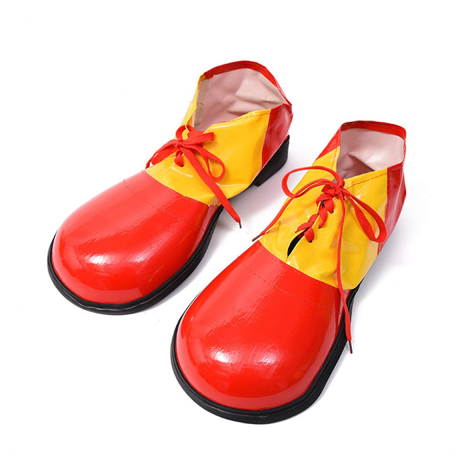 CLOWN SHOES Costume Fancy Dress Adult Circus Party Halloween Accessory Large - Red/Yellow