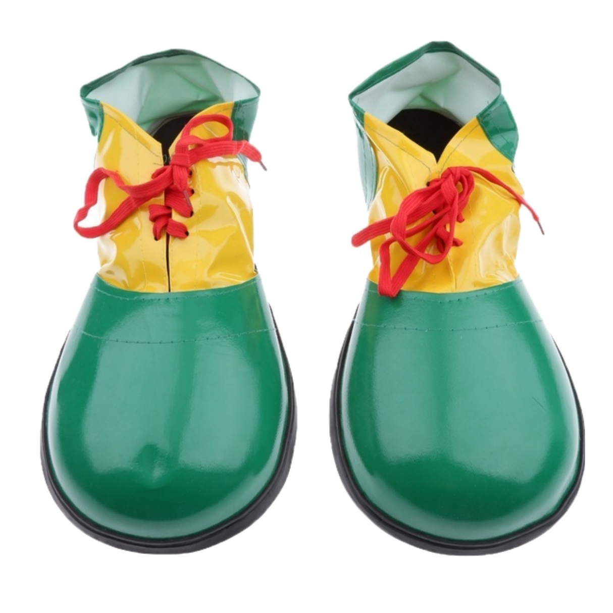 2pcs Green/Yellow Clown Nose + Large Shoes Set - Circus Costume (Halloween & Fancy Dress)