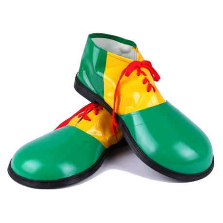 2Pcs Set Clown Nose + Large Shoes Circus Halloween Costume Fancy Dress Up Party - Green/Yellow