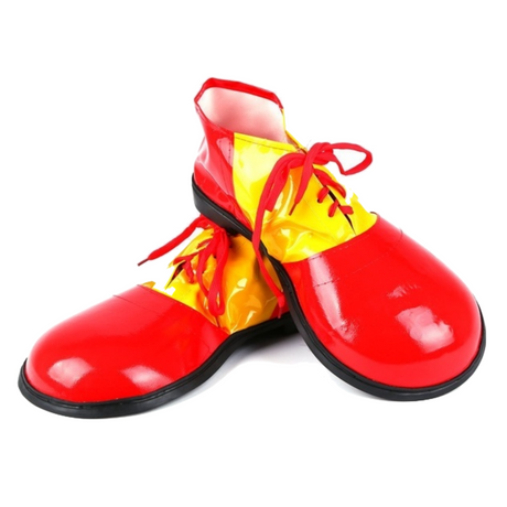 2Pcs Set Clown Nose + Large Shoes Circus Halloween Costume Fancy Dress Up Party - Red