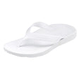 Archline Orthotic Flip Flops - Slip On Orthopedic Thongs w/ Arch Support - White/White