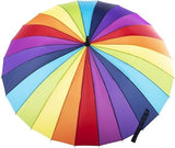 120cm Rainbow Umbrella - Curved Parasol w/ Long Shaft