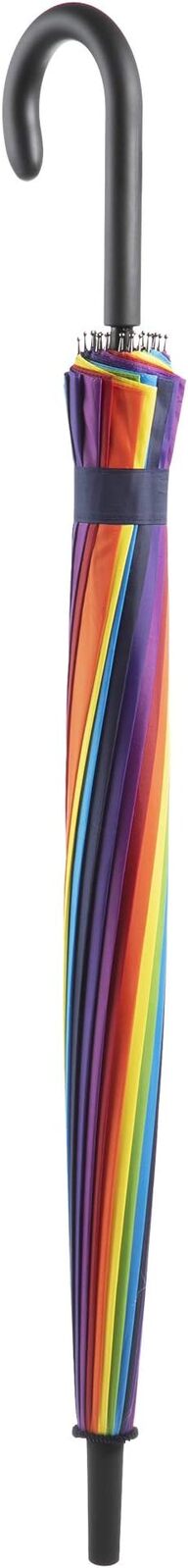 6x 120cm Rainbow Umbrella Bulk Pack - Curved Parasol w/ Long Shaft