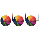 3x 120cm Rainbow Umbrella Pack - Colourful Parasol w/ Long Shaft