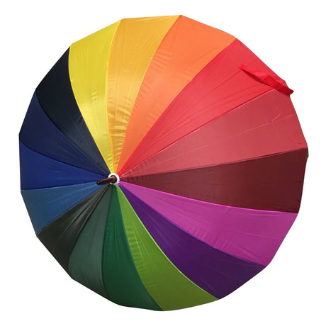 6x 120cm Rainbow Umbrella Bulk Pack - Colourful Parasol w/ Long Shaft