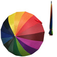 95cm Rainbow Umbrella - Colourful Parasol w/ Long Shaft