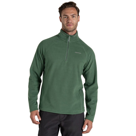 Craghoppers Mens Corey VI Lightweight Recycled Polyester Half Zip Fleece Pullover in Mangrove Green