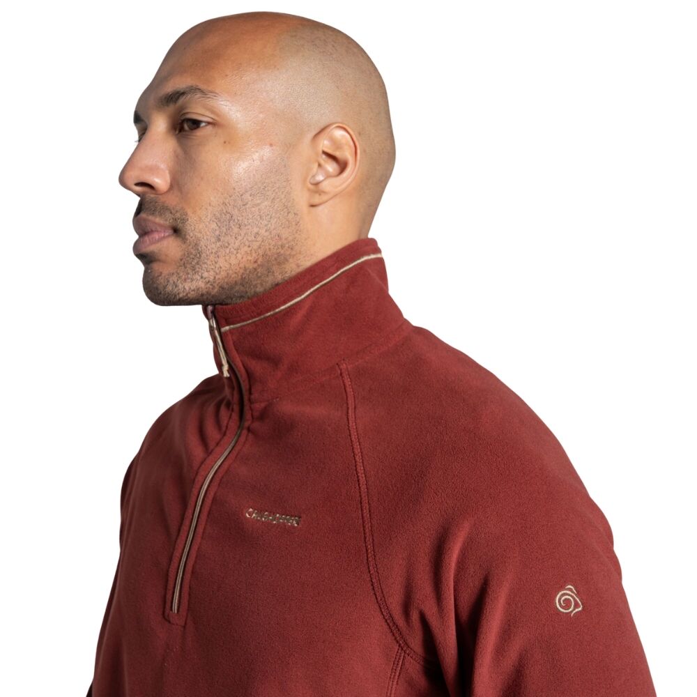Craghoppers Corey VI Half Zip Microfleece Jacket in Red Jasper