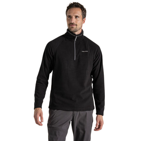 Craghoppers Mens Corey VI Lightweight Quick Dry Fleece Jumper Half Zip in Black