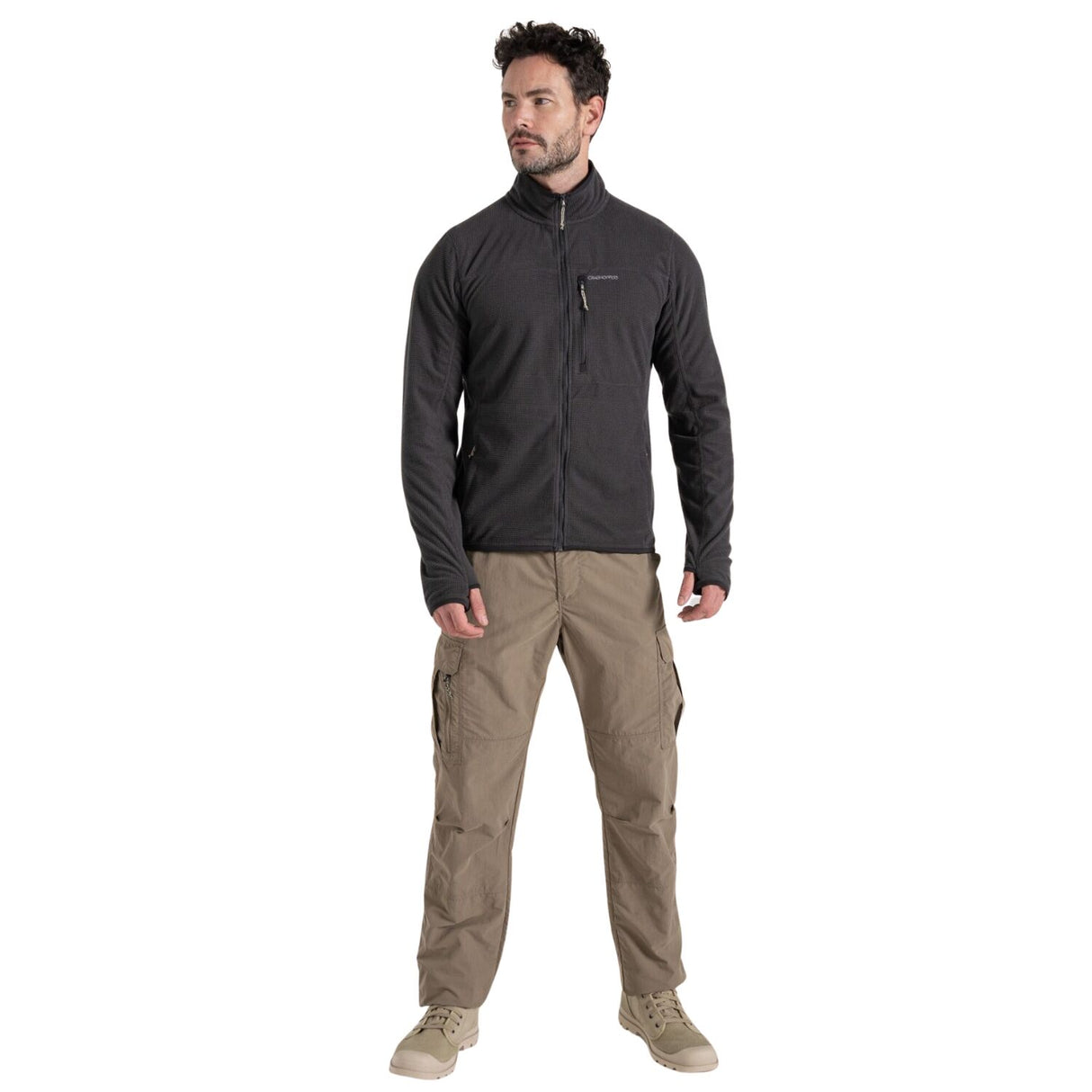 Craghoppers Mens Spry Lightweight Anti-Insect Fleece 335g Jacket in Black Pepper