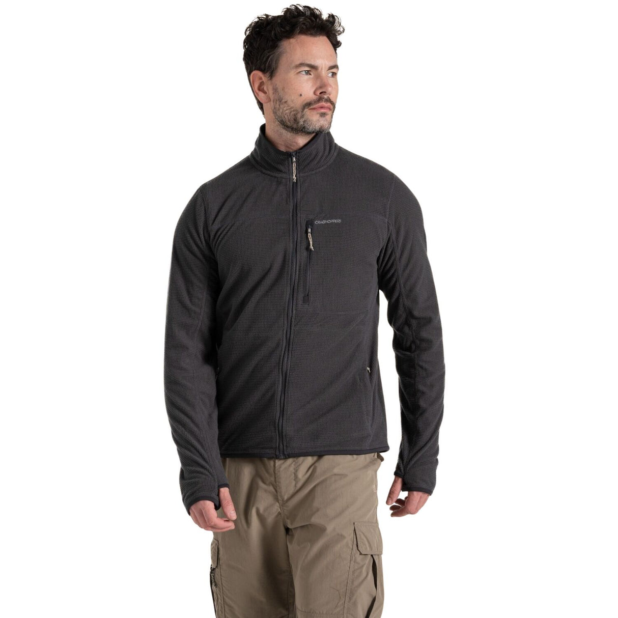 Craghoppers Mens Spry Lightweight Anti-Insect Fleece 335g Jacket in Black Pepper
