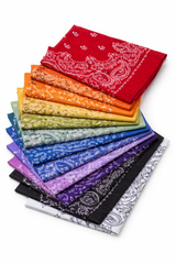 12x Assorted Colour Pack Paisley Bandana Bulk Pack - 100% Cotton Head Wrap/Durag/Scarf/Mask