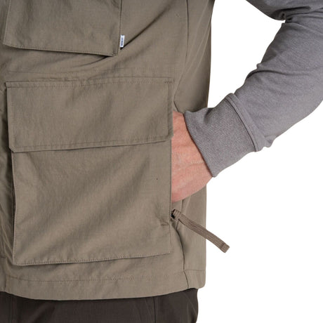 Craghoppers NosiLife Adventure Gilet IV Mens Travel Vest Insect Repellent UPF50+ 12 Pockets in Pebble