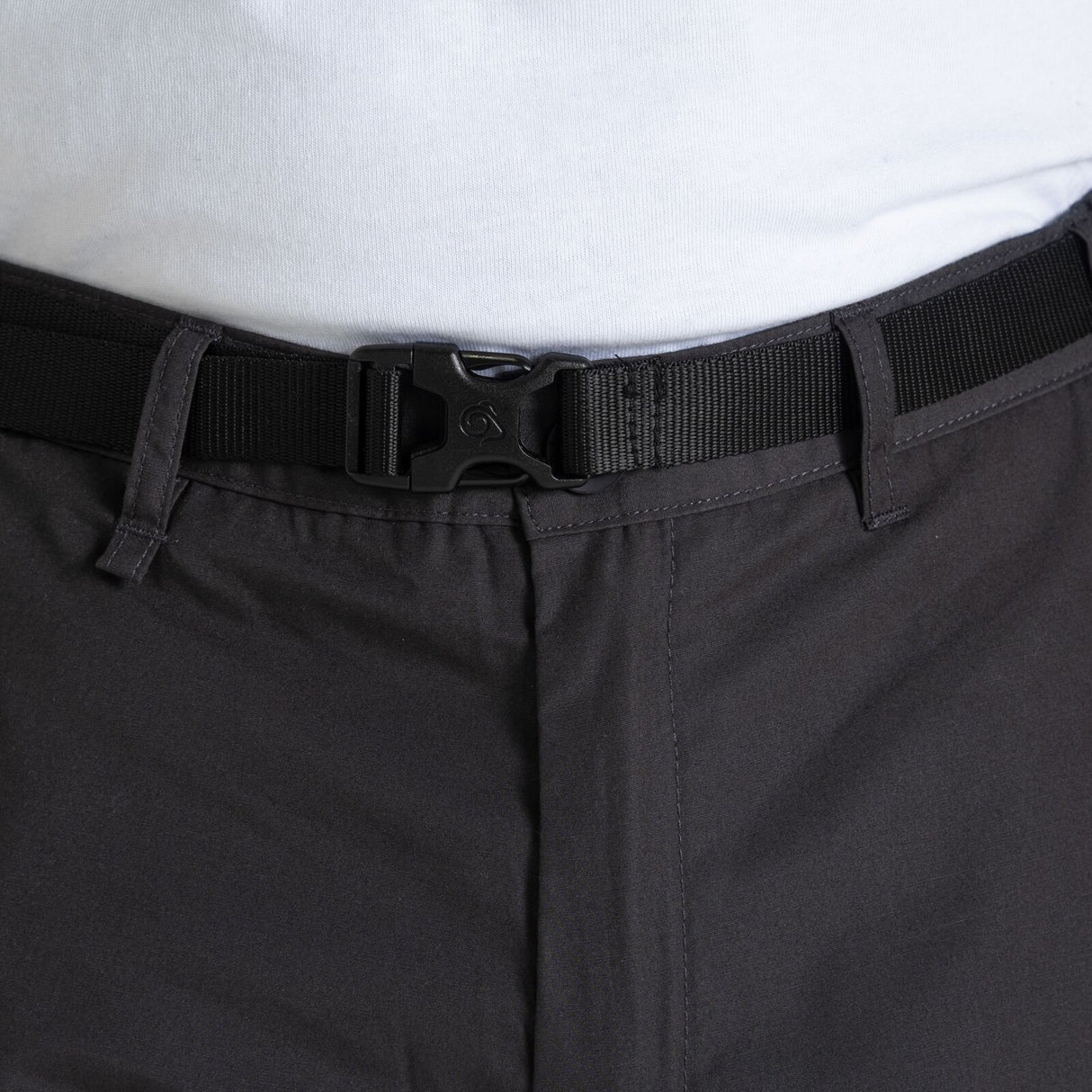 Craghoppers Kiwi Convertible Men’s Hiking Trousers Zip-Off UPF 50+ Water Repellent in Black Pepper