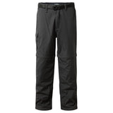 Craghoppers Kiwi Convertible Men’s Hiking Trousers Zip-Off UPF 50+ Water Repellent in Black Pepper