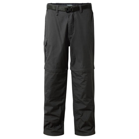 Craghoppers Kiwi Convertible Men’s Hiking Trousers Zip-Off UPF 50+ Water Repellent in Black Pepper