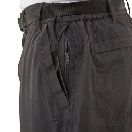 Craghoppers Kiwi Convertible Men’s Hiking Trousers Zip-Off UPF 50+ Water Repellent in Black Pepper