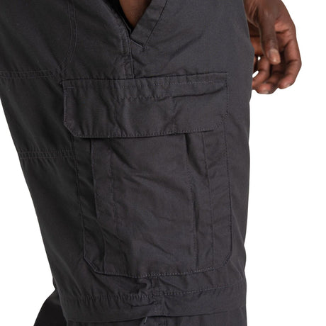 Craghoppers Kiwi Convertible Men’s Hiking Trousers Zip-Off UPF 50+ Water Repellent in Black Pepper
