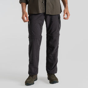 Craghoppers Mens Anti-Insect Convertible Cargo Pants Zip-Off in Black Pepper