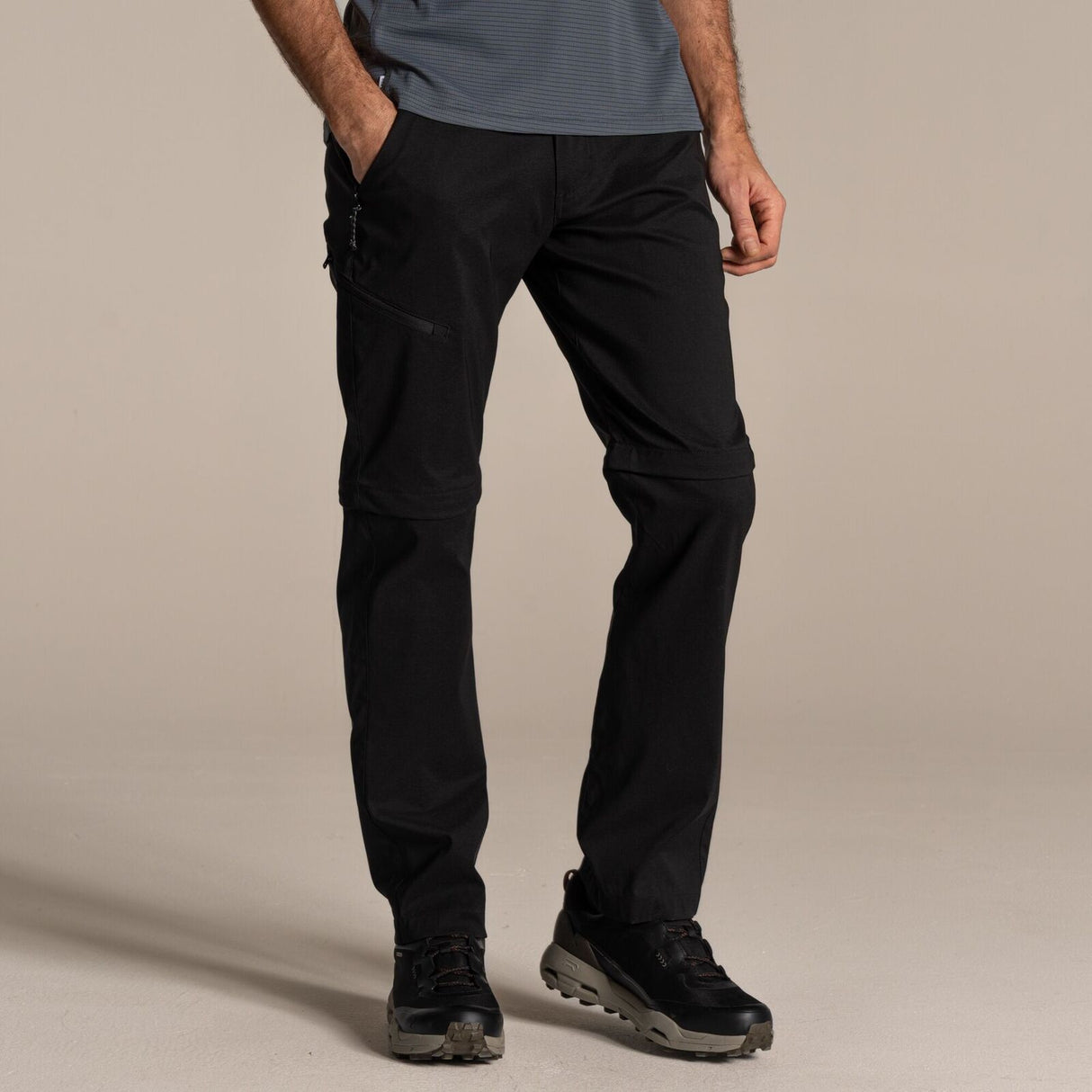 Craghoppers Mens Kiwi Pro III Convertible Stretch Trousers Pants (Regular) in Black