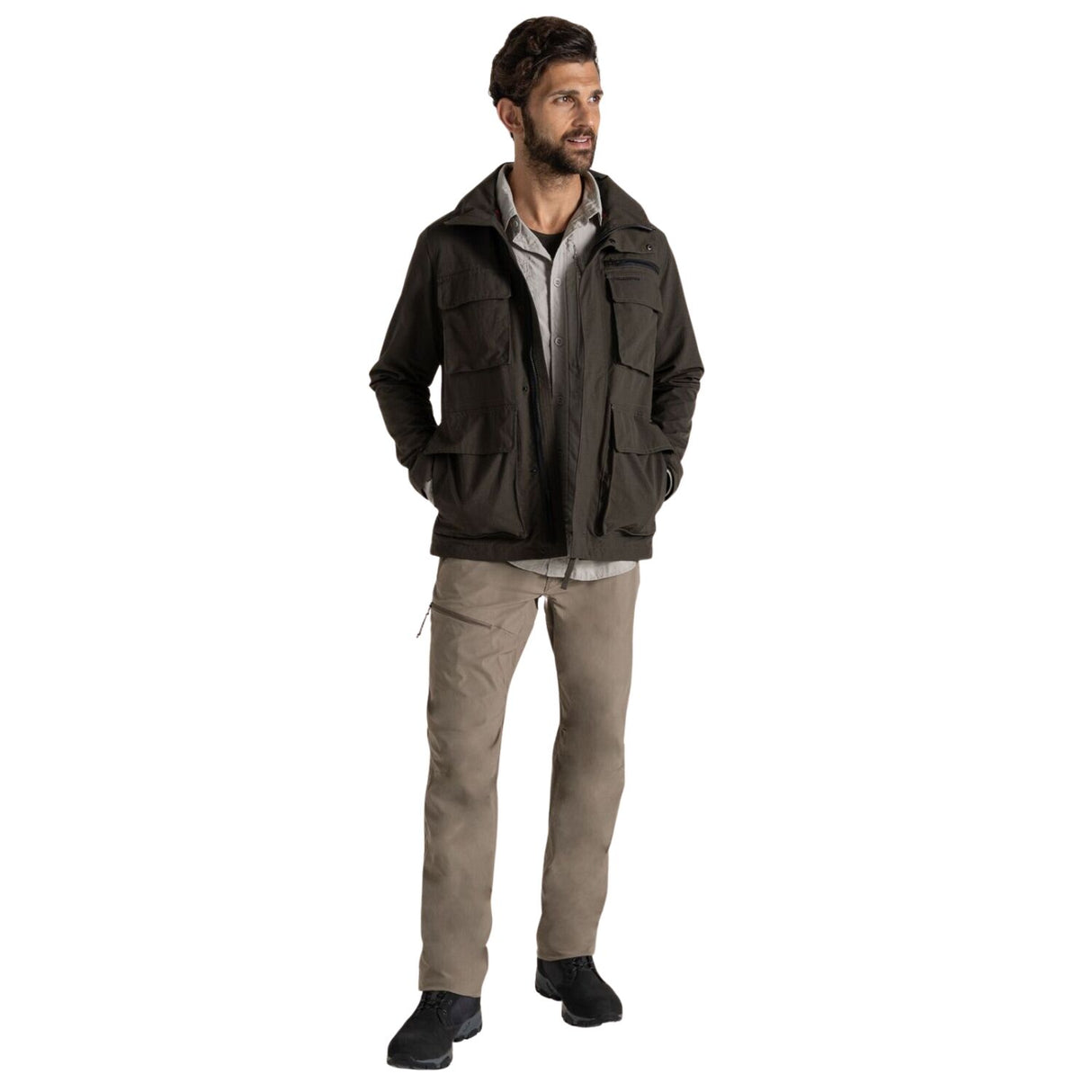 Craghoppers Mens Insect Repellent UPF50+ Travel Adventure Jacket IV in Woodland Green