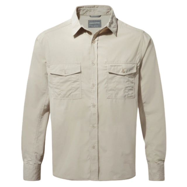 Craghoppers Kiwi Long Sleeve Outdoor Shirt in Oatmeal