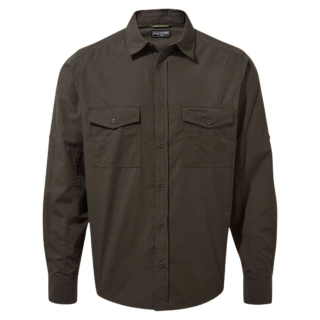 Craghoppers Kiwi Long Sleeve Outdoor Shirt in Woodland Green
