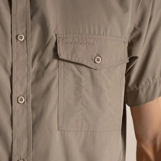 Craghoppers Kiwi Short Sleeve Outdoor Shirt in Pebble