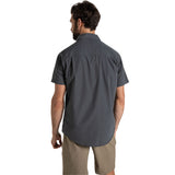 Craghoppers Mens Kiwi Polycotton UPF50 Insect Defence Travel Short Sleeve Shirt in Dark Grey