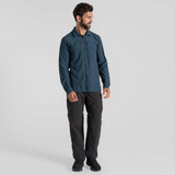 Craghoppers Mens NosiLife Long Sleeve Pro Shirt V in Blue Stone