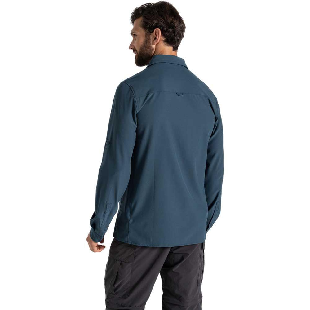 Craghoppers Mens NosiLife Long Sleeve Pro Shirt V in Blue Stone