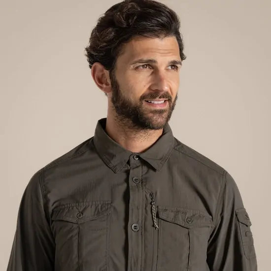 Craghoppers NosiLife Adventure III Long Sleeve Shirt in Woodland Green