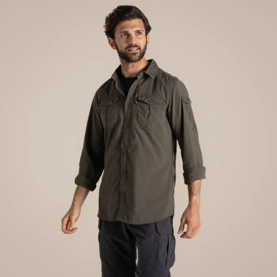 Craghoppers NosiLife Adventure III Long Sleeve Shirt in Woodland Green