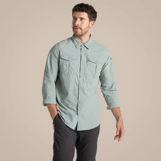 Craghoppers NosiLife Adventure III Long Sleeve Shirt in Lichen Green