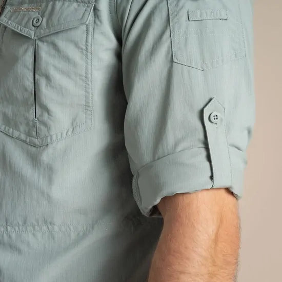 Craghoppers NosiLife Adventure III Long Sleeve Shirt in Lichen Green