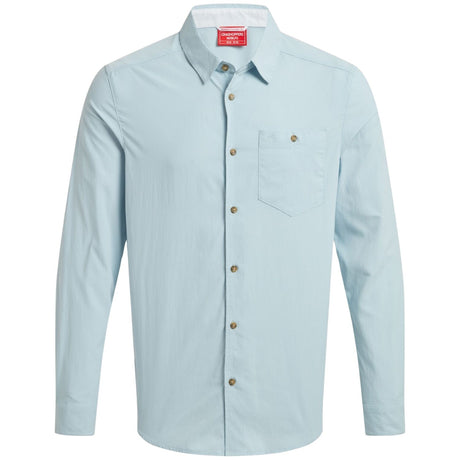 Craghoppers Mens Nuoro Lightweight Anti-Insect Long Sleeve Travel Shirt in Niagara Blue