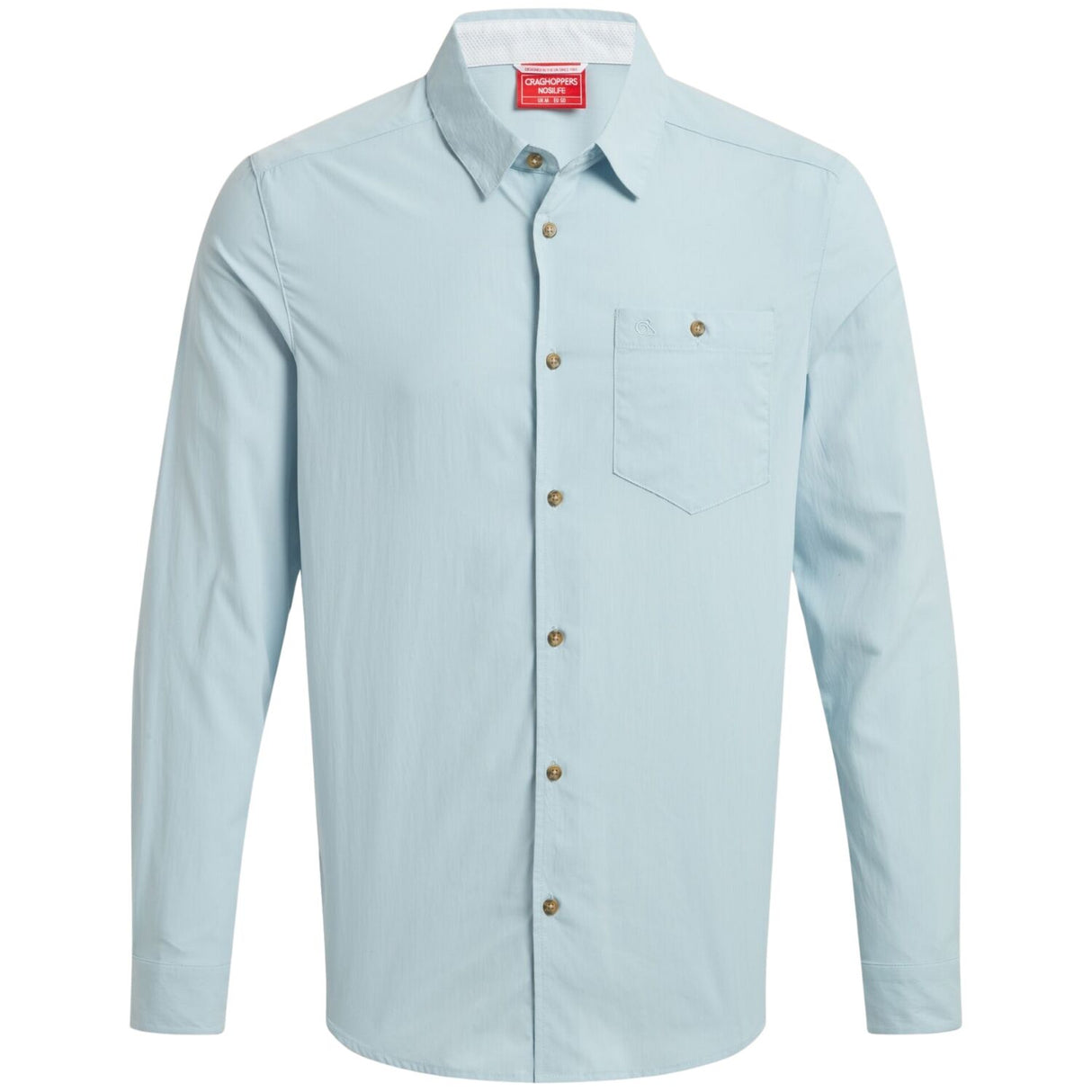 Craghoppers Mens Nuoro Lightweight Anti-Insect Long Sleeve Travel Shirt in Niagara Blue - XXL