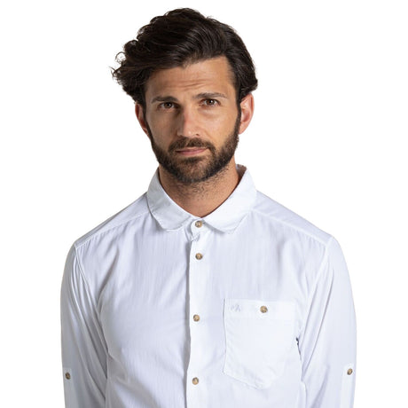Craghoppers Mens Nuoro II Anti-Insect Quick Dry Long Sleeve Travel Shirt in White