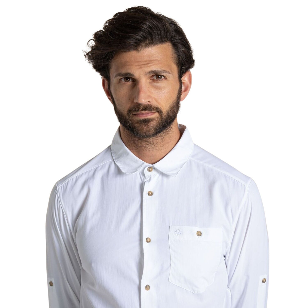 Craghoppers  Mens Nuoro II Anti-Insect Quick Dry Long Sleeve Travel Shirt in White