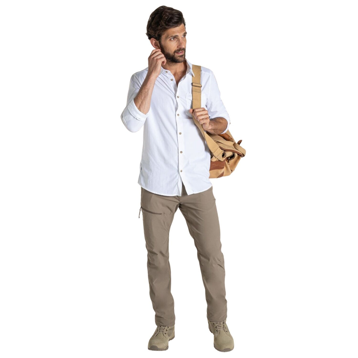 Craghoppers Mens Nuoro II Anti-Insect Quick Dry Long Sleeve Travel Shirt in White