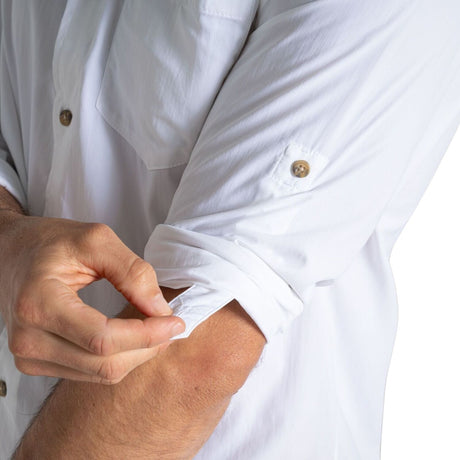 Craghoppers Mens Nuoro II Anti-Insect Quick Dry Long Sleeve Travel Shirt in White