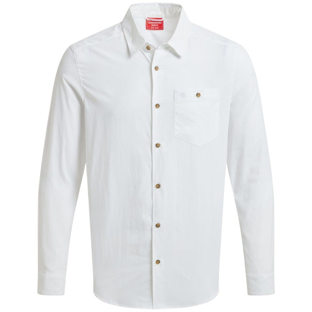 Craghoppers  Mens Nuoro II Anti-Insect Quick Dry Long Sleeve Travel Shirt in White - XXL